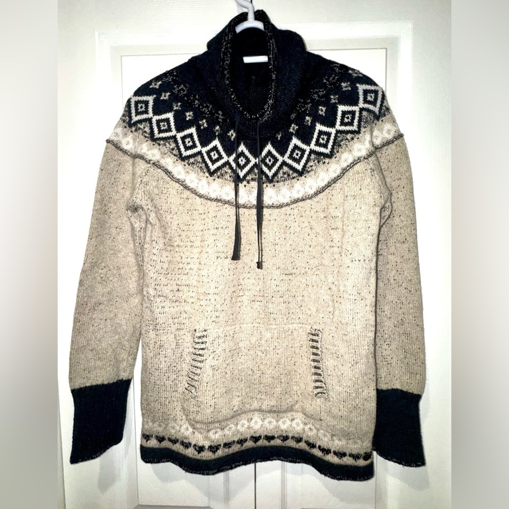 Eddie Bauer Icelandic Nordic Fair Isle Cowl Neck Pullover Sweater – Women’s M